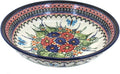 Blue Rose Polish Pottery - Red Floral Butterfly Large Salad Bowl - 9.75" Diameter - Great Bowl for Salad, Pasta, or Serving Guests