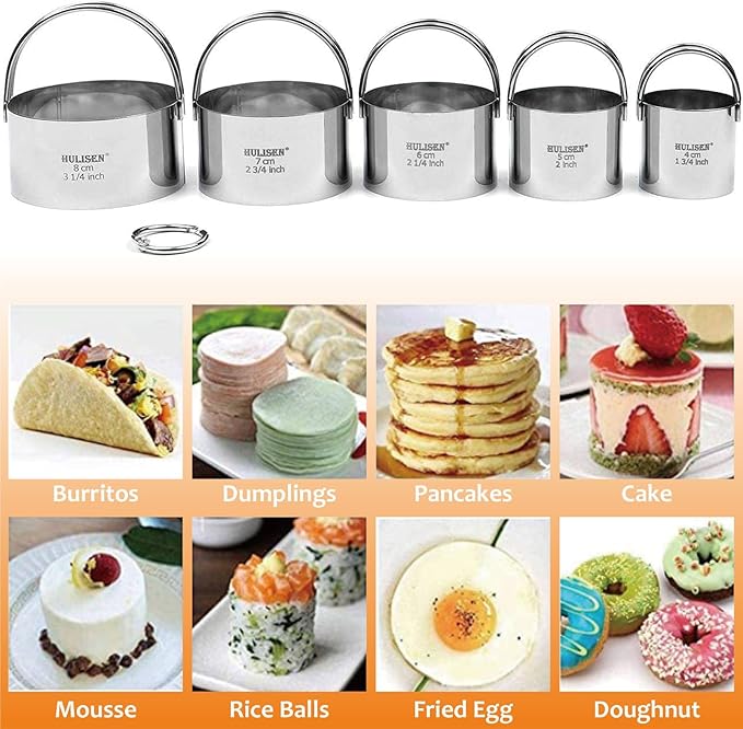 HULISEN Pastry Cutter, Dough Blender, 3 Cup Flour Sifter and Biscuit Cutter, Stainless Steel Dough Cutter, Professional Baking Dough Tools for Cooking Cookies and Donuts(4 Pcs/Set)