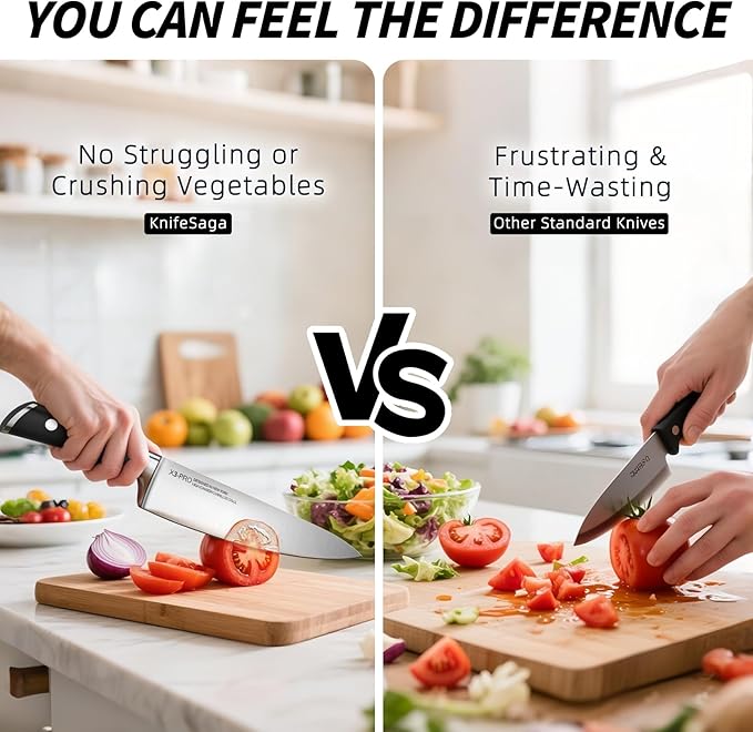 Premium Knife Set 15 Pcs Quality Kitchen Knife Set with Block, Japanese High Carbon Stainless Steel Razor Sharp Knife Block Set, Acacia Wood Block Knife Set with Ergonomic Full-tang Handle