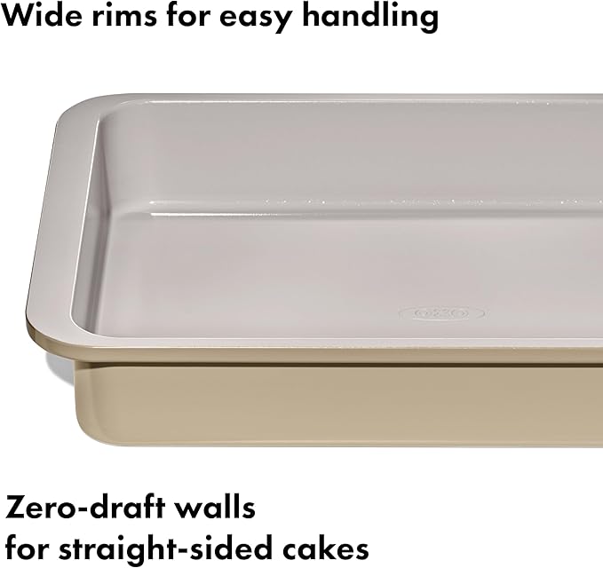 OXO Good Grips Non-Stick Pro Ceramic Coated Metal Bakeware 9” x 13” Cake Pan – Biscuit
