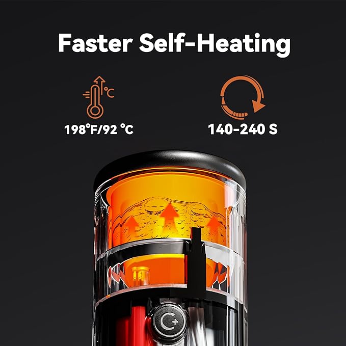 CERA+ Self-Heating Portable Espresso Machine,Up to 8 Cups per Charge & 20 Bar, 13500mAh, CERApresso Works with NS Capsules & Grounds, Electric Coffee Maker for Camping,Hiking,Office & Car/Air Travel