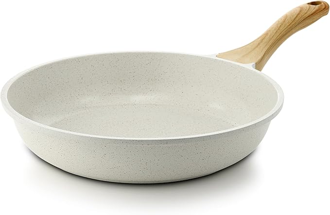 SENSARTE Nonstick Ceramic Frying Pan Skillet, 9.5 Inch Omelet Pan, Healthy Non Toxic Chef Pan, Induction Compatible Egg Pan with Heat Resistant Handle, PFAS-Free