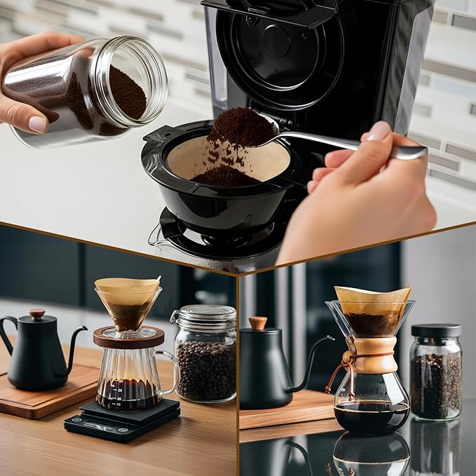 200 Count #4 Cone Coffee Filters 8-12 Cup, Unbleached Natural Coffee Paper Filters, No Blowout, Disposable Coffee Filter for Pour Over and Drip Coffee Maker