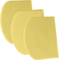 SURDOCA Dough Scraper Bench Scraper - 3P 5.9x4.3" Plastic Flexible Bowl Scraper, Sharp Edge & Angles Cake Scraper. Non-Slip Bakeware Decorating Tools Sculpting & Modeling Tools - Pure Yellow
