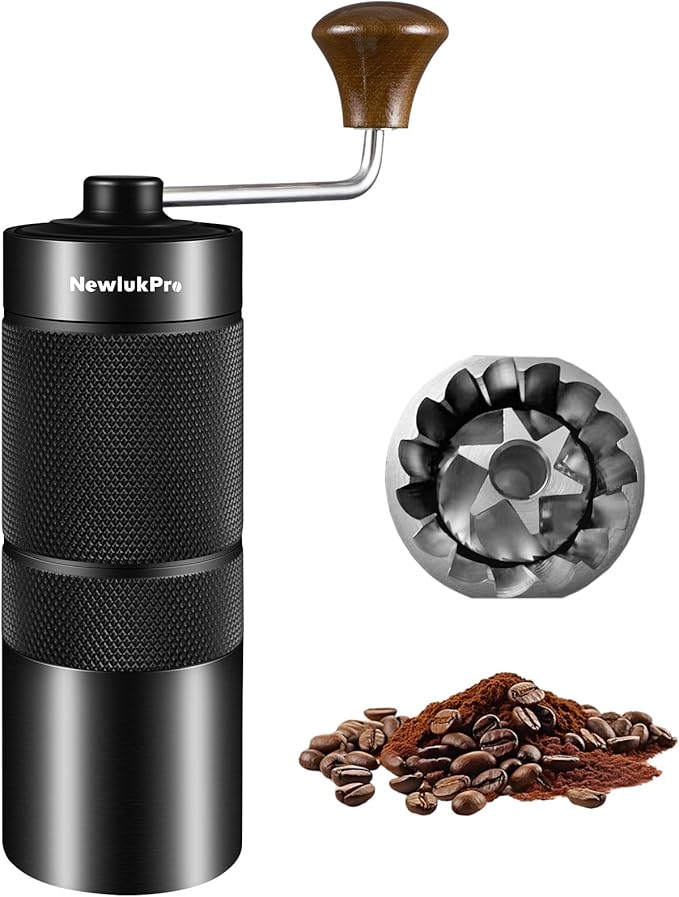 M6 Manual Coffee Grinder,Capacity 25g,Hand Coffee Grinder with Aluminum Body,Sharp Hexagonal Grinding Burr Core,Portable Manual Coffee Bean Grinder for Pour Over French Press Espresso