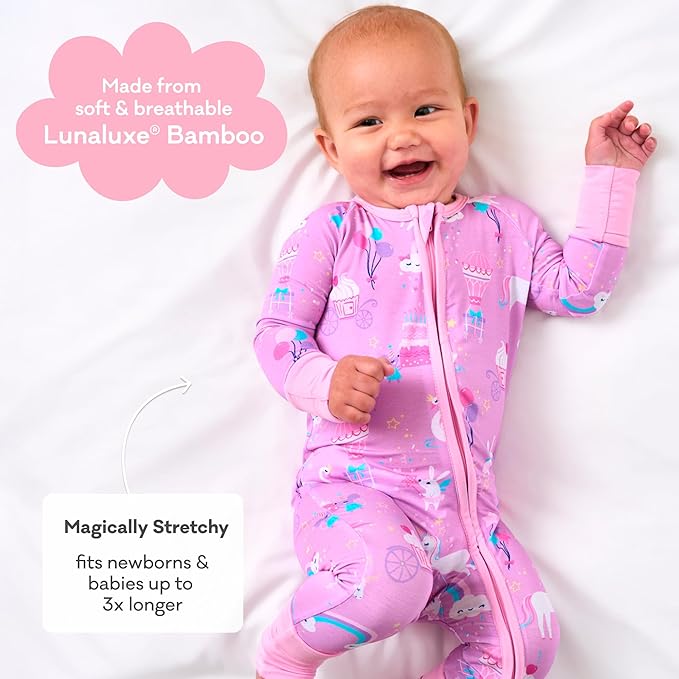 Little Sleepies Pajamas for Baby Boys & Girls, Viscose from Bamboo Baby Pajamas, Preemie & Newborn Sleepers, 2-Way Zipper PJs