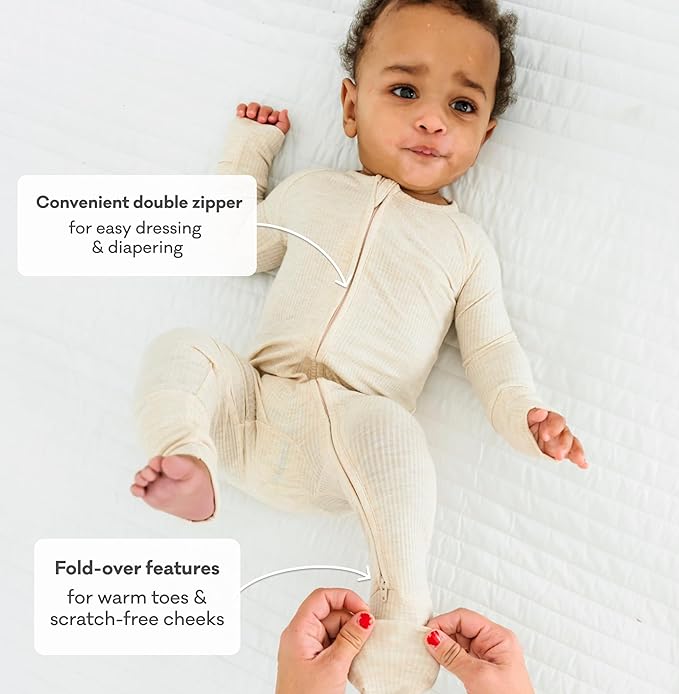 Little Sleepies Pajamas for Baby Boys & Girls, Viscose from Bamboo Baby Pajamas, Preemie & Newborn Sleepers, 2-Way Zipper PJs