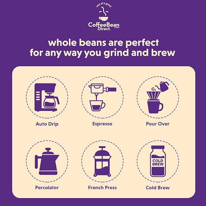 Coffee Bean Direct Organic Fair Trade Ethiopian Yirgacheffe, Whole Bean Coffee, Light Roast, 5 Pound Bag (Pack of 1)