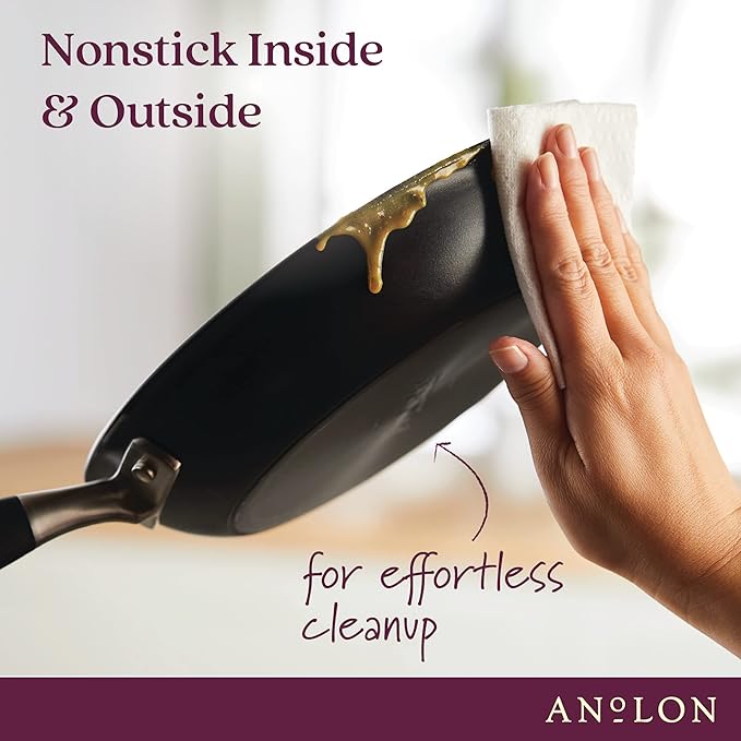 Anolon Advanced Home Hard-Anodized Nonstick Wide Stock Pot/Stockpot (7.5-Quart, Onyx)
