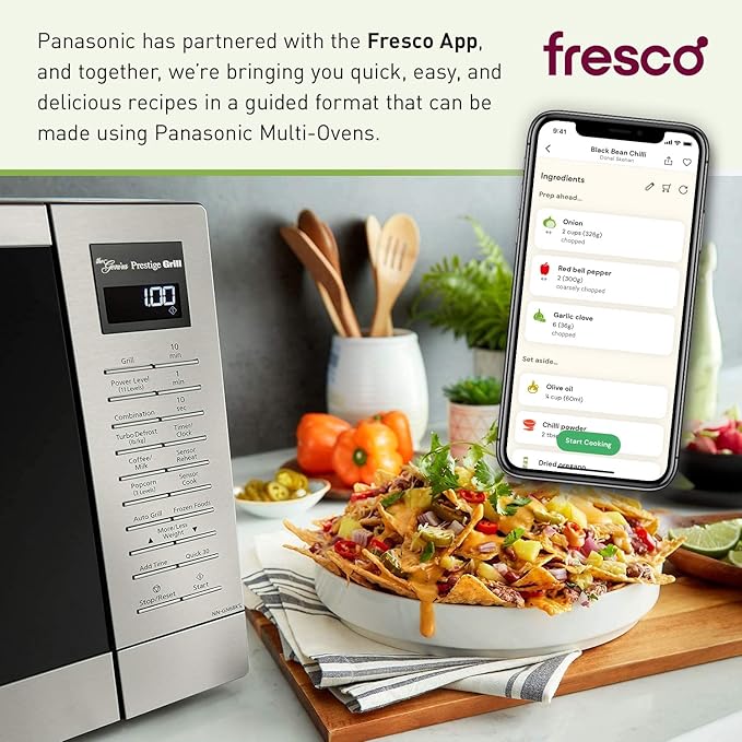 Panasonic 2-in-1 Microwave Oven with FlashXpress Broiler, Inverter Technology for Even Cooking and Smart Genius Sensor, 1000W, 1.2 cu.ft. Countertop - NN-GN68KS (Stainless Steel / Silver)