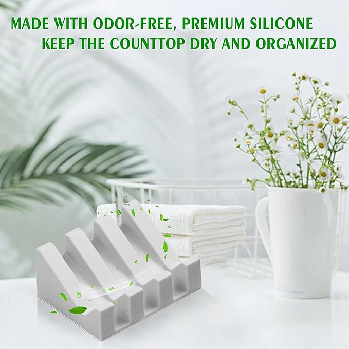 Self Draining Soap Dish,Silicone Suction Cup Soap Holder, Bathroom Soap Dish for Bar Soap,Can Extend Soap Life,Bathroom, Bath Tub, Kitchen Sink (4, Light Grey)