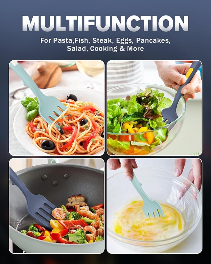 Silicone Flexible Long Handler, 11.6 Inch Heat Resistant Cooking Tool, Non Stick Mixer for Ingredients, Food Mash, Egg Whisk (GT)