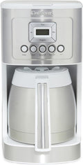 Cuisinart 12-Cup Coffee Maker with Thermal Coffee Carafe, Stainless Steel, Programmable Large Capacity Drip Coffee Machine for Home or Office, DCC-3400W, White