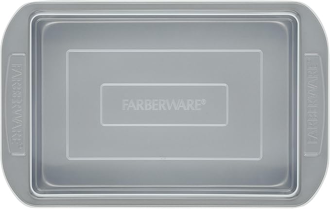 Farberware Nonstick Bakeware Baking Pan With Lid / Nonstick Cake Pan With Lid, Rectangle - 9 Inch x 13 Inch, Gray