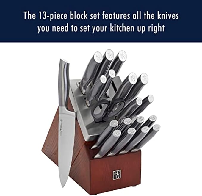 HENCKELS Graphite Razor-Sharp 13-pc Knife Set German Engineered Informed by 100+ Years of Mastery, Chefs Knife, Black/Stainless