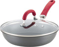 Rachael Ray Create Delicious Deep Hard Anodized Nonstick Frying Pan / Fry Pan / Hard Anodized Skillet - 10.25 Inch, Gray