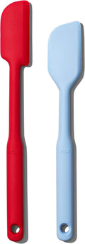 OXO Good Grips 2 Piece Silicone Spatula Set, One size, red/seltzer