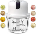 350ML Electric Garlic Chopper, Portable Veggie Chopper,Garlic Grinder Masher Onion Chopper, Blender to Vegetable, Cordless Food Processor for Ginger, Chili, Fruit, Meat, Spices, Beans, etc