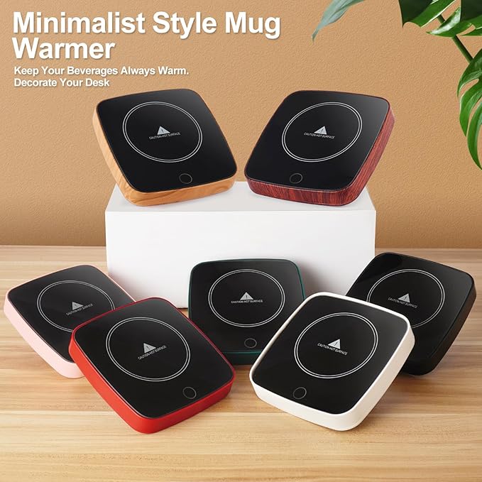 Coffee Mug Warmer Waterproof Smart Cup Warmer with 3 Temperature Setting for Warming & Heating Coffee, Beverage, Milk, Tea and Hot Chocolate (White)