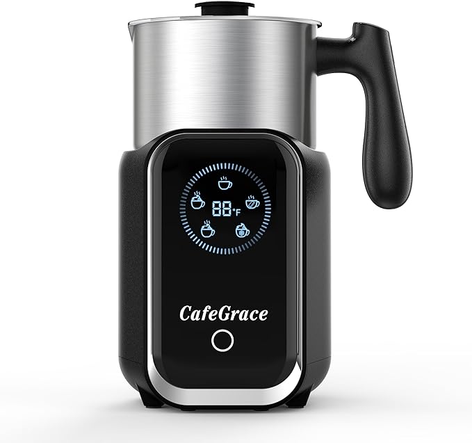 5-in-1 Milk Frother and Steamer, 21 oz Split Milk Frother, Removable Automatic Electric Milk Frother Dishwasher Safe, for Latte, Cappuccino, Hot and Cold Milk Froth, Chocolate Milk