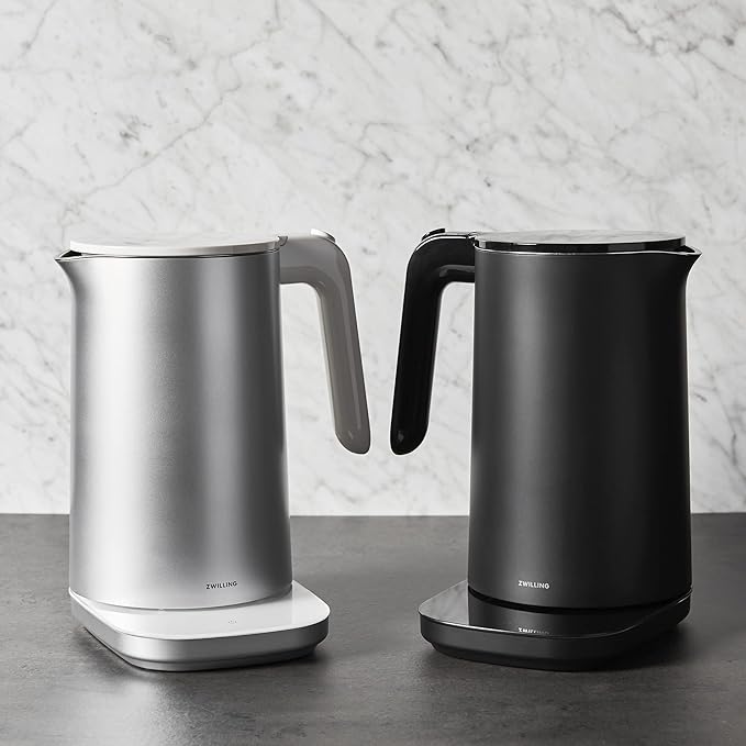 ZWILLING Enfinigy 1.5-Liter Cool Touch Stainless Steel Electric Kettle Pro, Tea Kettle, Silver