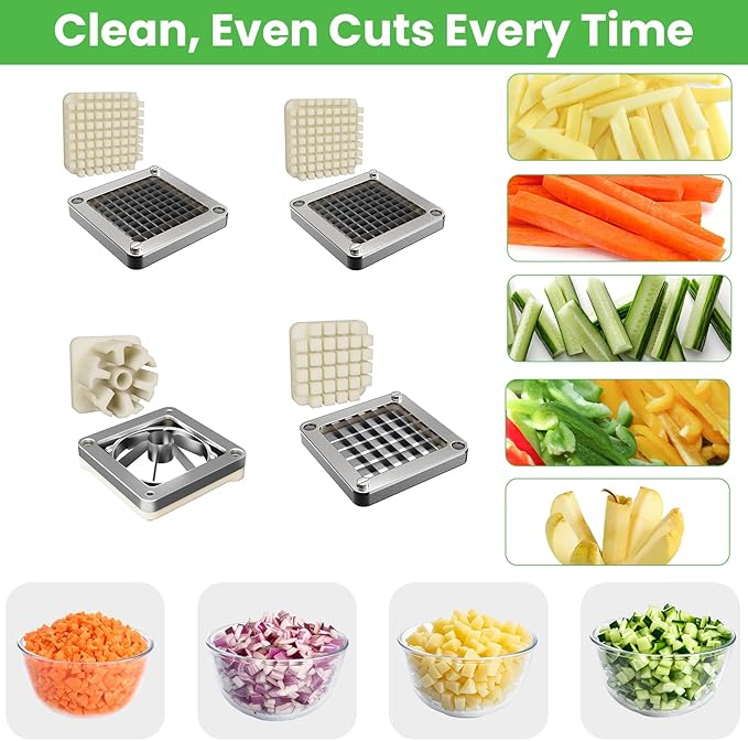1/2" Replacement Blade & Push Block for Vegetable Chopper Dicers – Ultra Sharp Stainless Steel Cutter, Fits Multiple Brands, Easy to Install & Clean, Ideal for Home and Commercial Kitchens