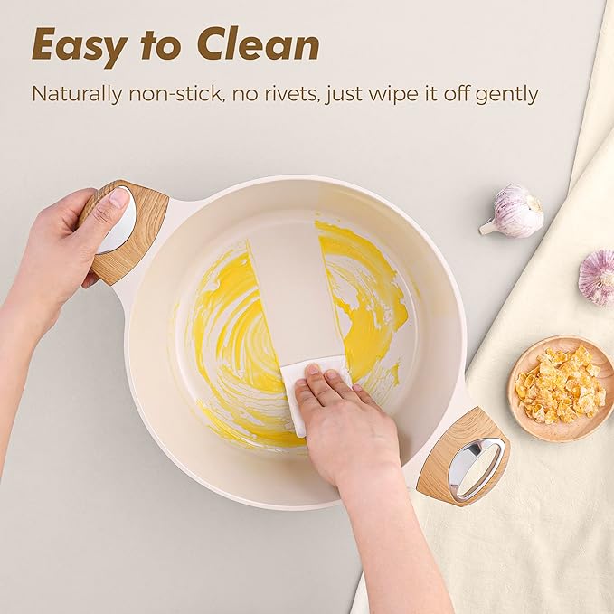 SENSARTE Ceramic Cookware Sets, Pots and Pans Set Non stick, Non toxic Healthy Induction Cookware, 26 Pcs Nonstick Kitchen Cooking Set, w/Frying Pans Set, Saucepans Set