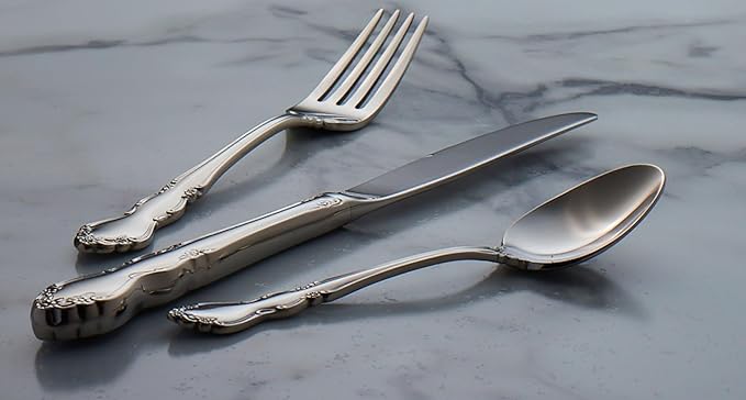 Oneida Dover Fine Flatware Salad Forks, Set of 4 , 18/10 Stainless Steel, Silverware Set, Dishwasher Safe
