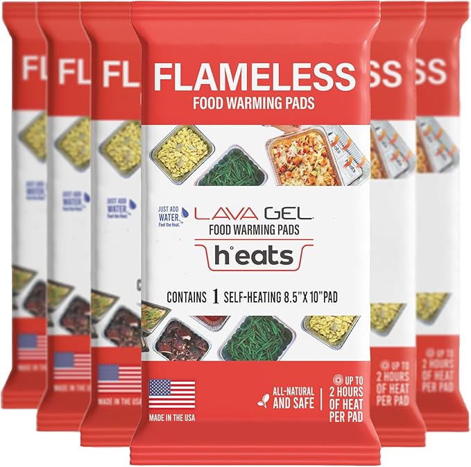 Flameless Food Warming Pads (6 Pack) - Food Warmers for Parties Buffet Disposable - Party Buffet Servers and Warmers for Half Size Pans - Heating Pads for Chafing Dish- Must-Have Catering Supplies