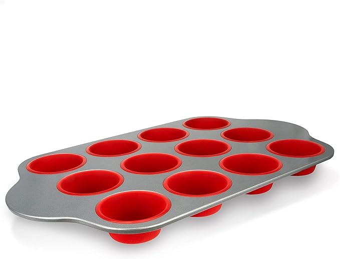 Boxiki Kitchen 13-Piece Non-Stick Silicone Bakeware Set with Cake Pan, Brownie Pan, Loaf Pan, Muffin Mold, Spatulas, Brush, and Measuring Spoons - Oven, Freezer and Dishwasher Safe