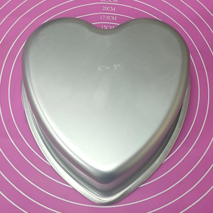 Heart Shaped Cake Pan - 6x3 Inch Aluminum Cake Tin for Weddings, Parties, and Family Occasions Make cake pans for 1-2 servings, heart-shaped small cake pan