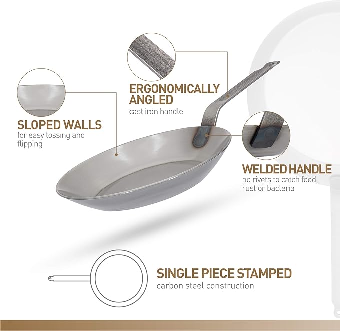 Matfer Bourgeat Black Carbon Steel Frying Pan, 17 3/4"