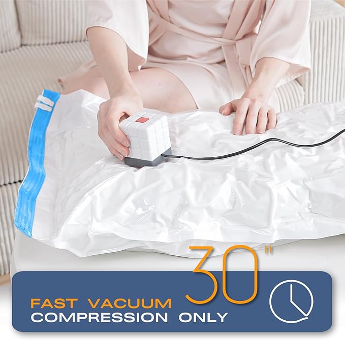 Vacuum Seal Bags for Clothing, 22 Pack Vacuum Storage Bags (4 Jumbo, 4 Large, 4 Medium, 6 Small, 4 Roll) for Clothes Comforters, Travel Space Saver Bag with Compact Electric Pump (2025 Upgrade)