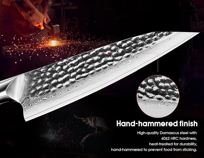 BRODARK Paring Knife, Damascus Utility Knife 5 inch, Japanese VG10 Steel Core Ultra Sharp Peeling Knife with Ebony Handle, Hand Made with Gift Box, Holiday Gifts