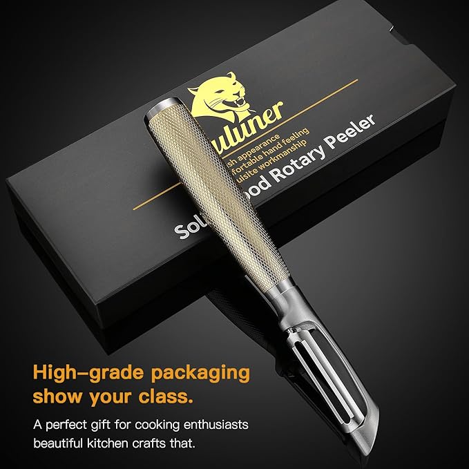 KULUNER Luxury I-Type Vegetable Peeler – 24K Gold Plated Handle, 304 Stainless Steel Ultra Sharp Blade, Ideal for Potatoes, Apples, and Other Fruits & Vegetables