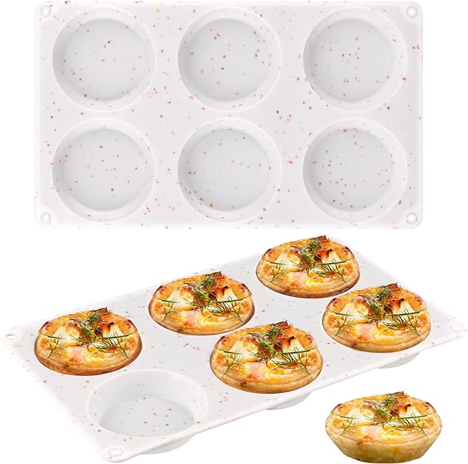 Sakolla 2 Pack Muffin Top Pans, Silicone Egg Molds for Breakfast Sandwiches 3 Inch Round Baking Pan for English Muffins, Egg Bites, Hamburger Bun, Corn Bread, Whoopie Pies, Tarts