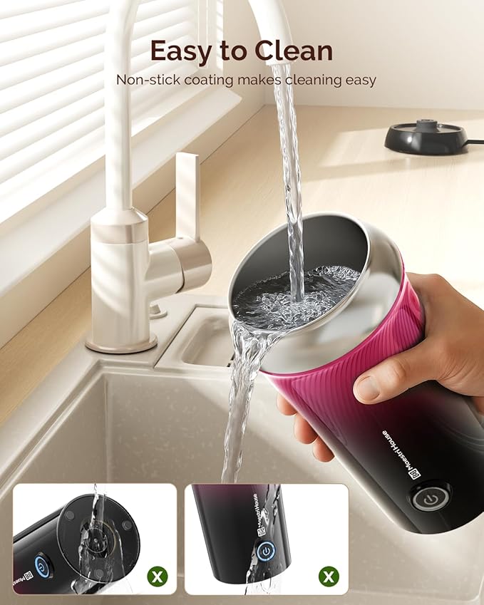 Maestri House Milk Frother, 3-in-1 Hot & Cold Mik Frothing Steamer, 8.12OZ/240ML Touch Control Foam Maker, Compact Space-saving Design for Latte, Cappuccino and Warm Milk
