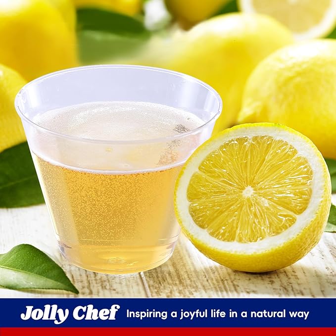 JOLLY CHEF 9 oz Clear Disposable Plastic Cups, 100 Pack Clear Plastic Cups Tumblers, Heavy-duty Party Glasses, Disposable Cups for Thanksgiving, Halloween, Christmas Party