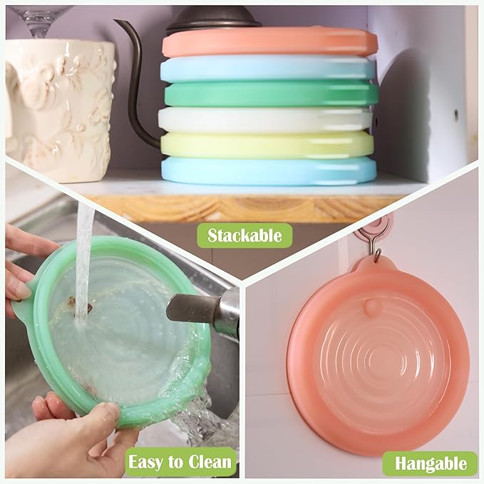 Silicone Reusable Vacuum-Seal Storage Containers for Fridge,Fresh Fruit,Vegetables,Garlic,Onions,Lemons,Potatoes,Meat,for Microwave Oven Heating,Freezer,Dishwasher,Avocado Saver,Tomato Holder,2 Pack