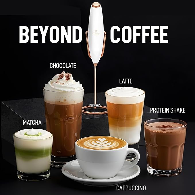 Zulay Kitchen Executive Series Luxury Gift Milk Frother with 4 Duracell Batteries – Handheld Electric Foam Maker for Coffee, Lattes & Hot Chocolate – Deluxe Finish, Ultimate Gift for Coffee Lovers