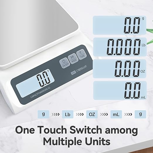 13lb/0.1g Precision Digital Food Scale - Meal Prep Kitchen Baking & Espresso Coffee - Gram Scale with Stainless Steel Platform & LCD Display