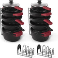 Cuisinel Pots and Pans Organizer - 15" Heavy Duty Skillet Rack - 2 Pack - Kitchen Counter/Cabinet Organization Storage - Holder for Cookie Sheet, Cutting Board, Cast Iron Cookware, Dish, Lid Stand