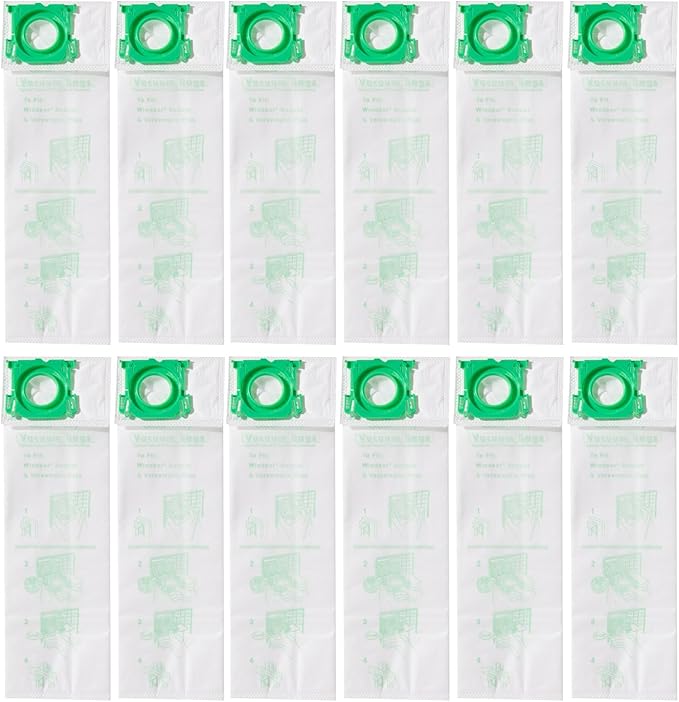 CF Clean Fairy 12Pack Micro Synthetic Cloth Bags Compatible With Sebo C G & X series & Windsor Sensor S12 S15 XP12 XP15 XP18 SR12 SR15 SR18 Versamatic Plus Replacement for 5093AM Vacuum Filter Bags