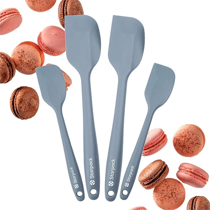 StarPack 'Scrape & Stir' Silicone Spatula Set (4 Pcs) - Heat Resistant Spatula Set 600°F - Food Grade Kitchen Spatulas - Nonstick Silicone Baking & Cooking Spatulas - Rubber Turner Set for Kitchen Use