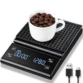 Rechargeable Coffee Scale with Timer, 5kg/0.1g Precision Pour Over Drip Espresso Scale for French Press, Digital Kitchen Scale with Auto Tare, Lit LCD Display and Silicone Cover