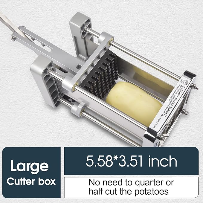 French Fry Cutter, Sopito Professional Potato Cutter Stainless Steel with 3/8-Inch Blade Great for Potatoes Carrots Cucumbers