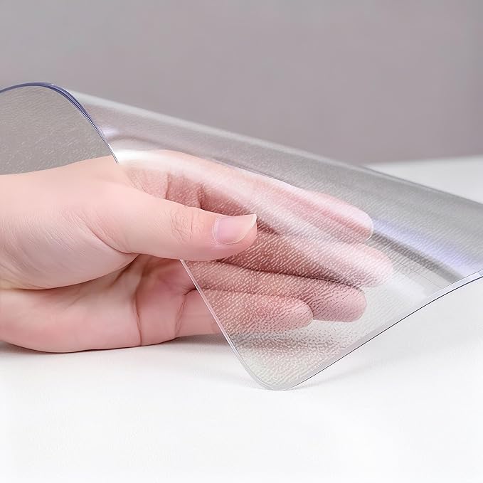 Frosted Table Protector 40 x 60 Inch, 1.9mm Thick Waterproof PVC Plastic Table Cover, Durable Table Pad for Dining Room, Kitchen, Writing Desk, and Coffee Tables