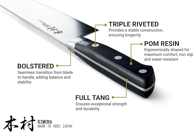 Kimura Paring Knife, [Made in Japan], 3.5 inch Professional Chef Knife, Ultra Sharp High Carbon Molybdenum Stainless Steel Kitchen Knives, Chefs Knife with Ergonomic Handle - Japanese Chef's Knife