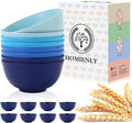 Homienly Unbreakable Cereal Bowls Set of 8-26 OZ Soup Bowls Microwave and Dishwasher Safe Wheat Straw Bowl Assorted Color Dessert Bowls for Serving Soup, Oatmeal, Pasta and Salad (Gradient Blue)