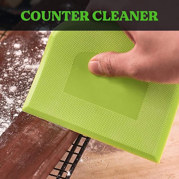 SURDOCA Dough Scraper Bench Scraper - 3P 5.9x4.3" Plastic Flexible Bowl Scraper, Sharp Edge & Angles Cake Scraper. Non-Slip Bakeware Decorating Tools Sculpting & Modeling Tools - Yellow+White+Yellow